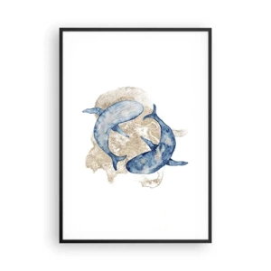 Poster in einem schwarzem Rahmen - Freundschaft oder Liebe? - 70x100 cm