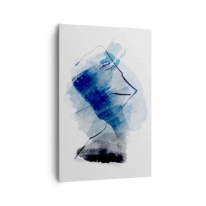 Bild auf Leinwand - Leinwandbild - Abstrakte Formen in Blautönen mit zarten Linien - 80x120cm - Eisberg - Moderne Wanddekoration für Wohnzimmer und Schlafzimmer ARTTOR