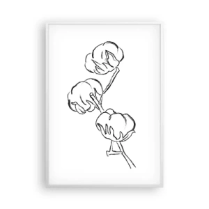 Poster in einem weißen Rahmen - Baumwolldaunen - 70x100 cm