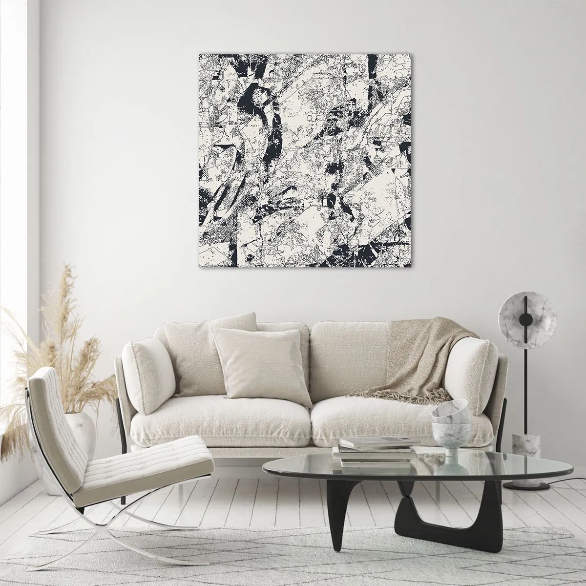 Glasbild - Bild auf glas - Durchdringung der Gegensätze - 70x70 cm