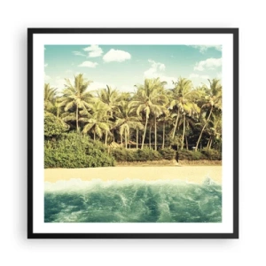 Poster in einem schwarzem Rahmen - Wie wäre es hier? - 60x60 cm