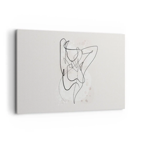 Bild auf Leinwand - Leinwandbild - Abstrakte Linienkunstfigur auf hellem Hintergrund - 120x80cm - Die Kunst der Verführung - Moderne Wanddekoration für Wohnzimmer und Schlafzimmer ARTTOR