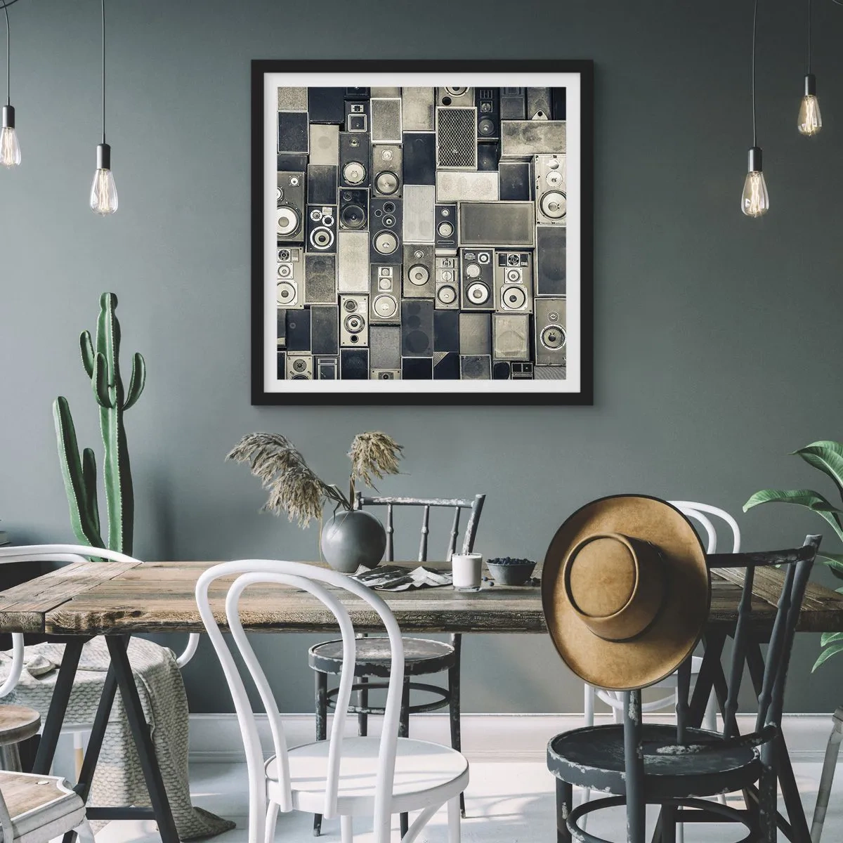 Poster in einem schwarzem Rahmen - Und es ist alles in Ordnung - 40x40 cm