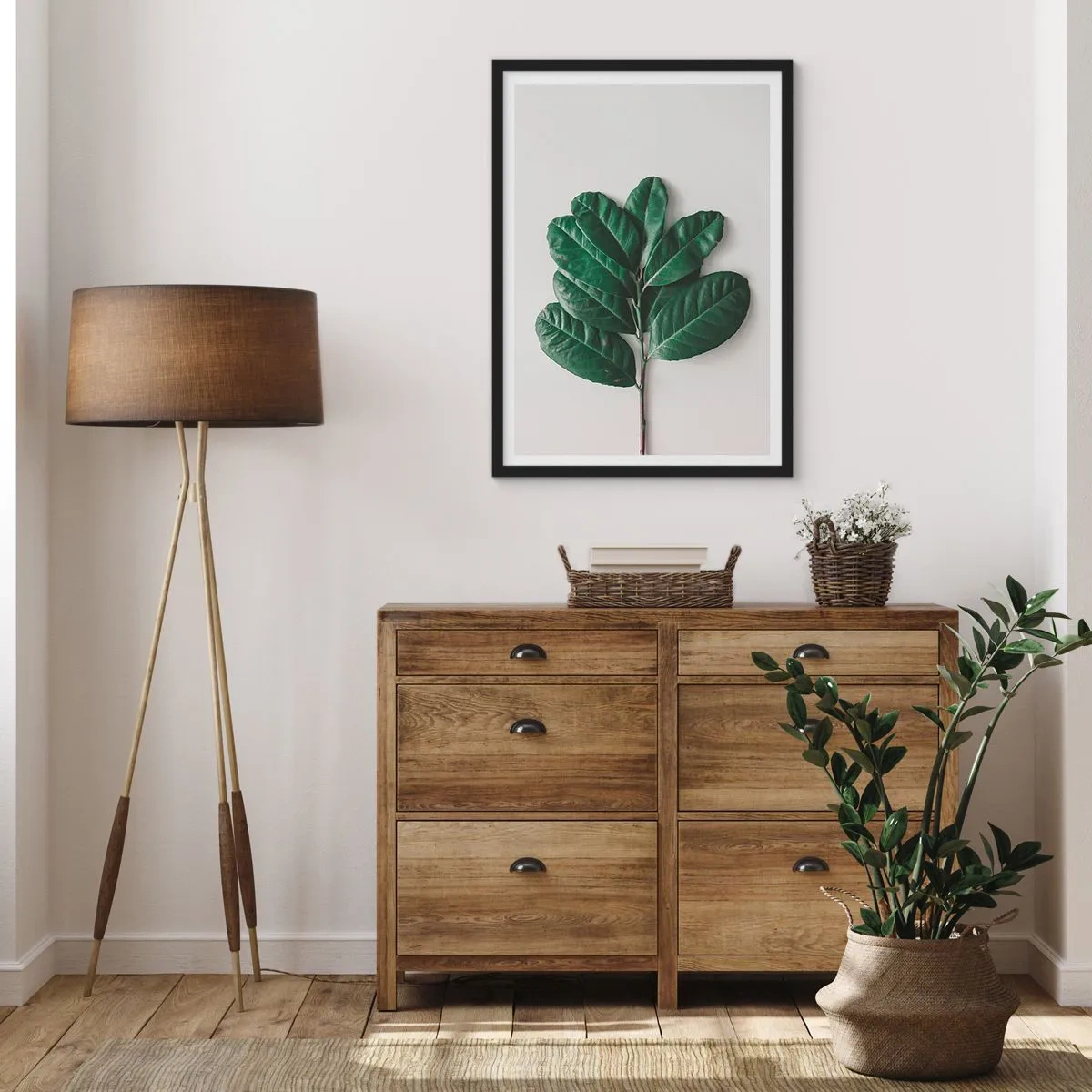 Poster in einem schwarzem Rahmen - Eine Zeichnung purer Natur - 40x50 cm