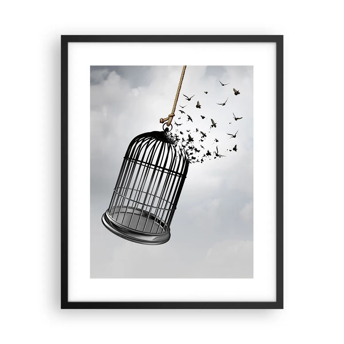 Poster in einem schwarzem Rahmen - Glaube ... Hoffnung ... Freiheit! - 40x50 cm