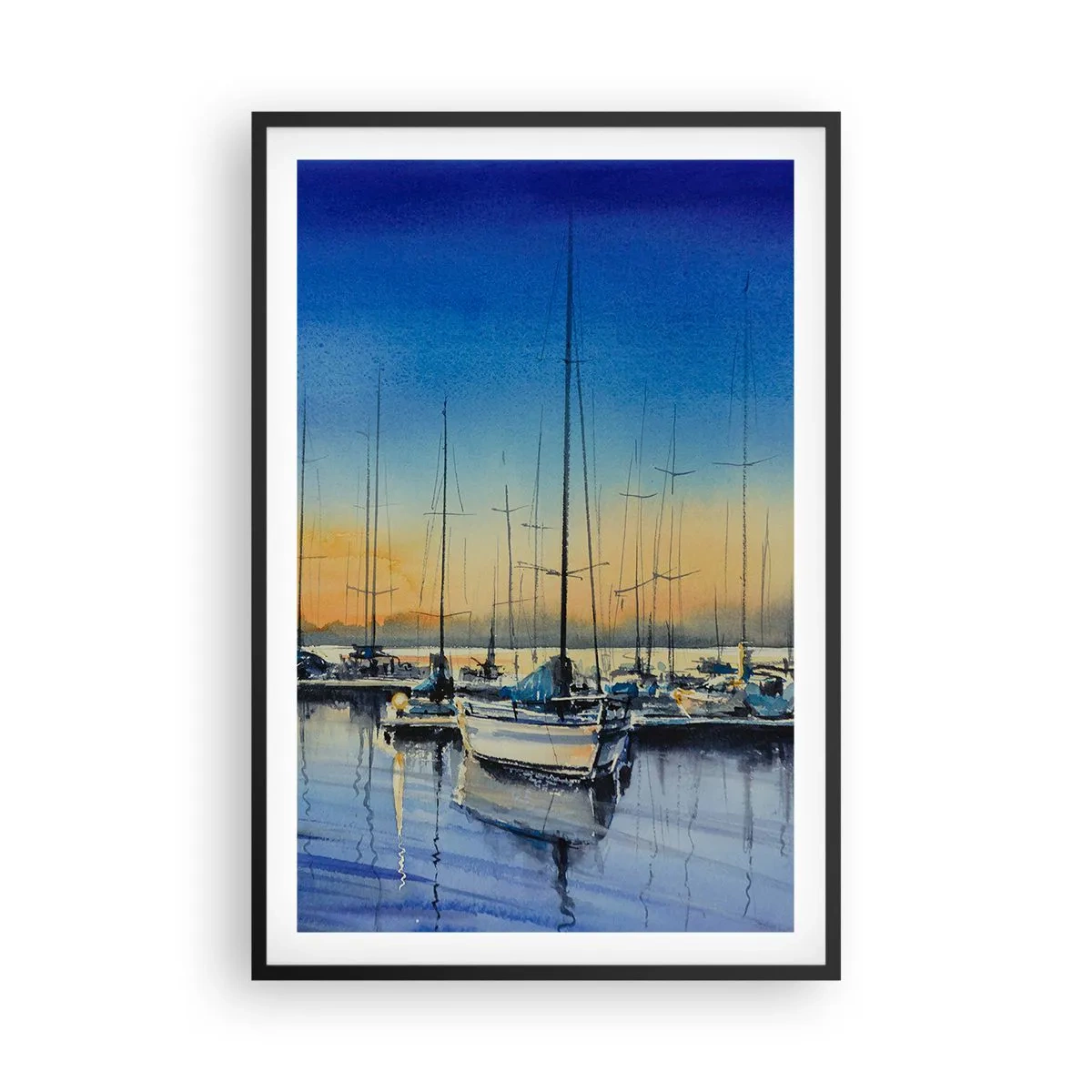 Poster in einem schwarzem Rahmen - Ende eines guten Tages - 61x91 cm