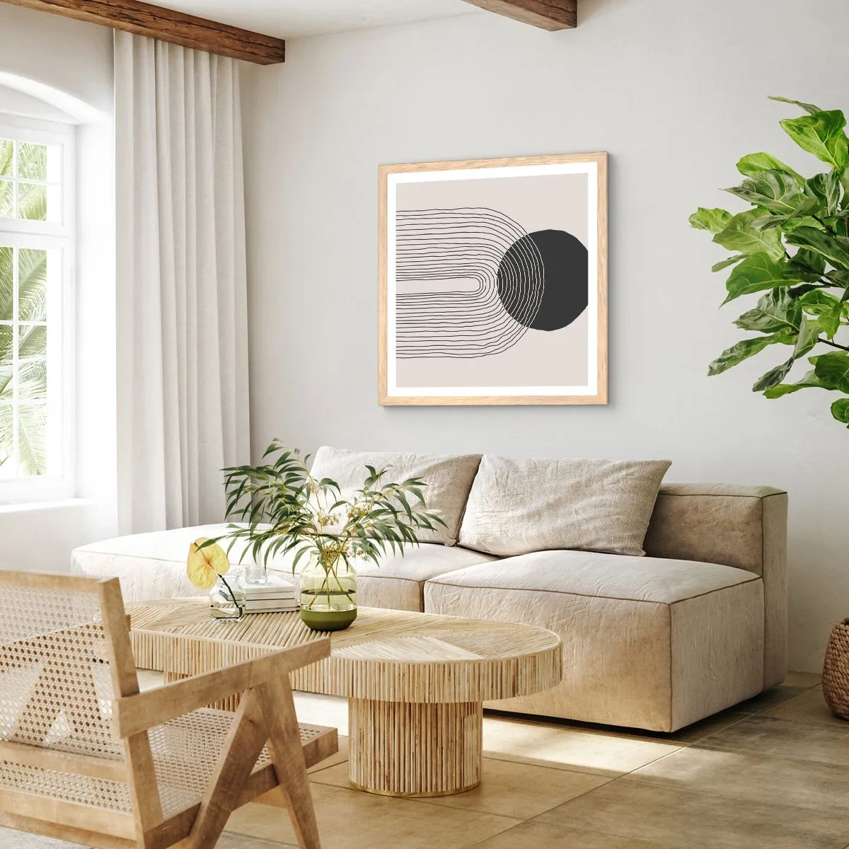 Poster in einem Rahmen aus heller Eiche - Zittern und Vertrauen - 60x60 cm