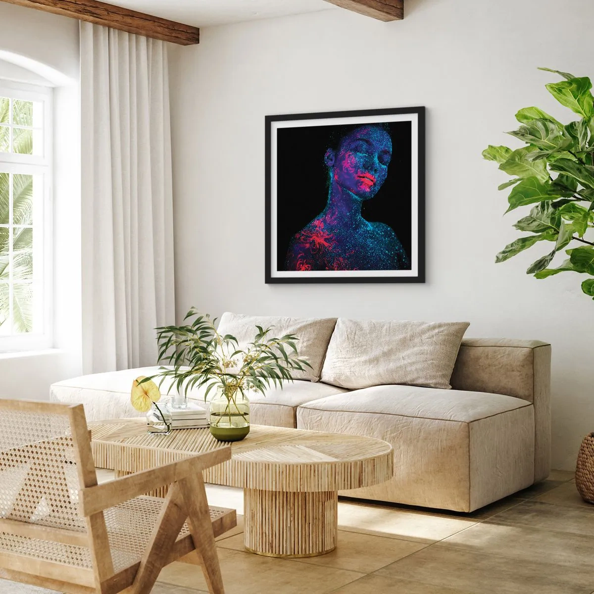 Poster in einem schwarzem Rahmen - Im Sternenstaub - 30x30 cm