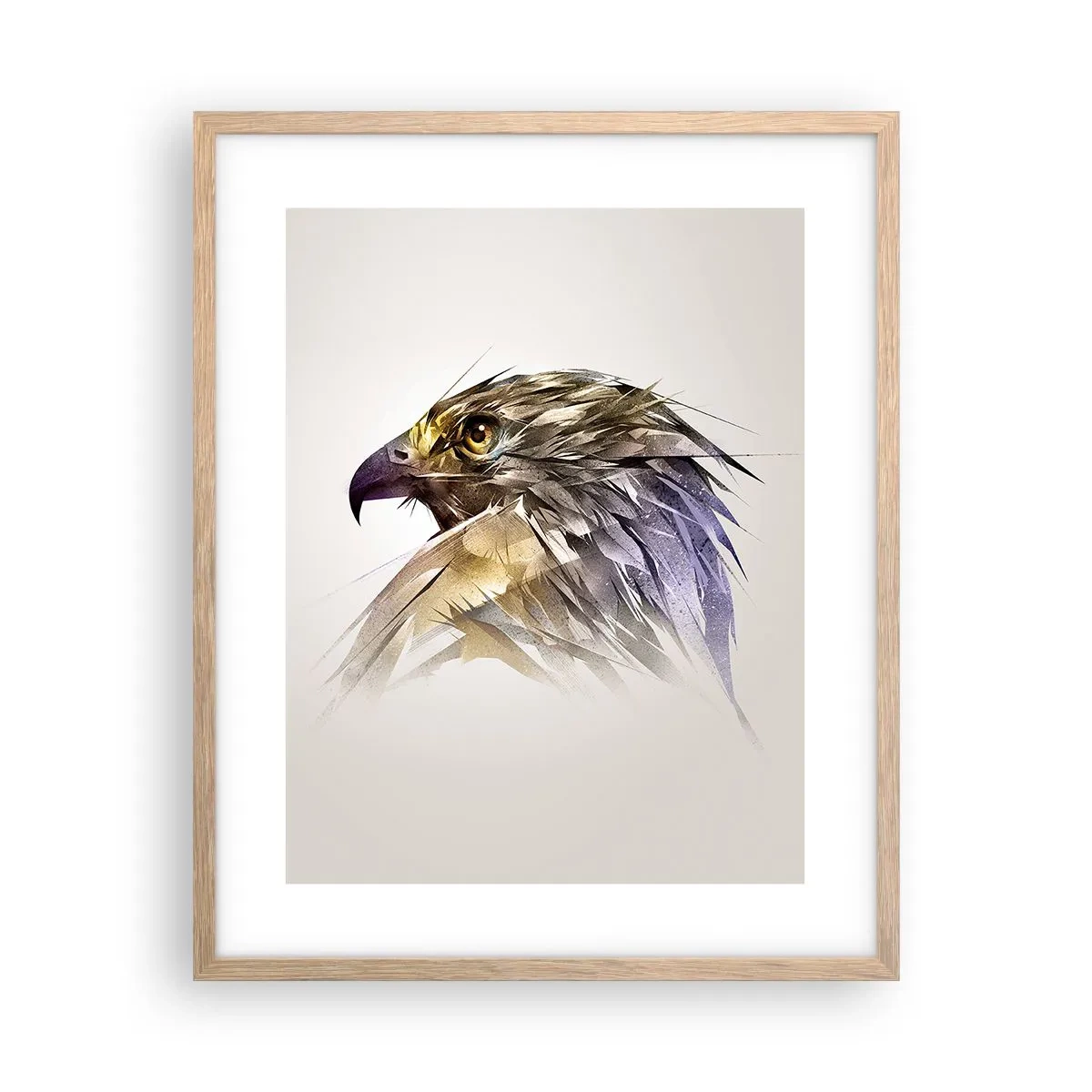 Poster in einem Rahmen aus heller Eiche - Porträt eines Kriegers - 40x50 cm