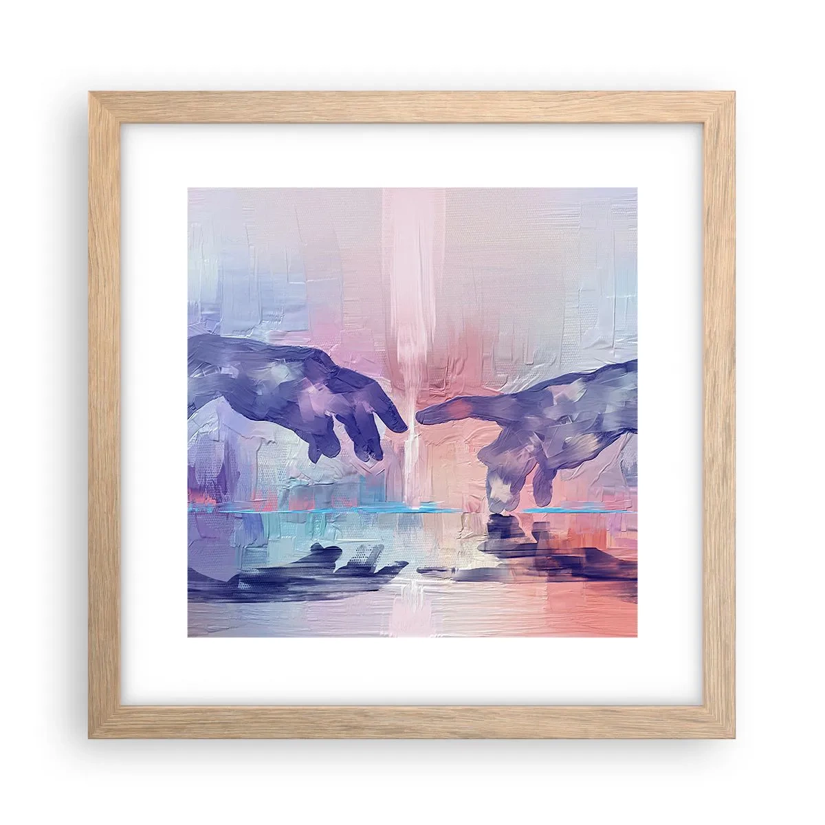 Poster in einem Rahmen aus heller Eiche - Göttlicher Funke des Lebens - 30x30 cm