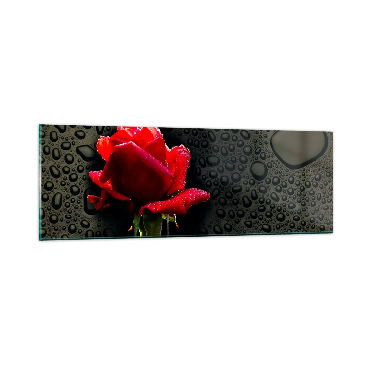 Glasbild - Bild auf glas - rot und Schwarz - 90x30 cm