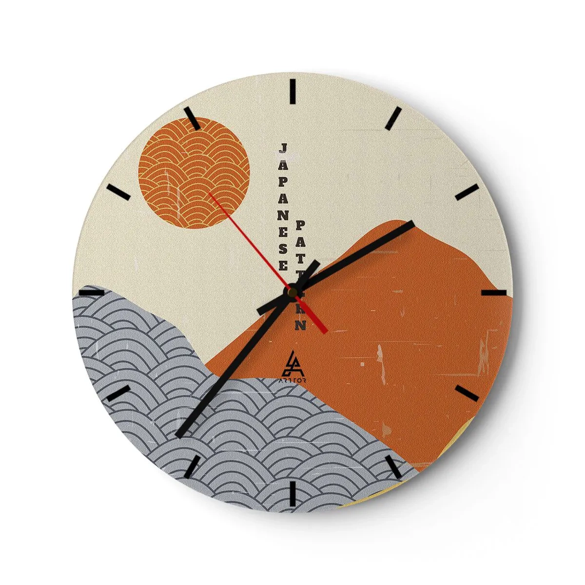 Wanduhr - Glasuhr - Im japanischen Geist - 40x40 cm