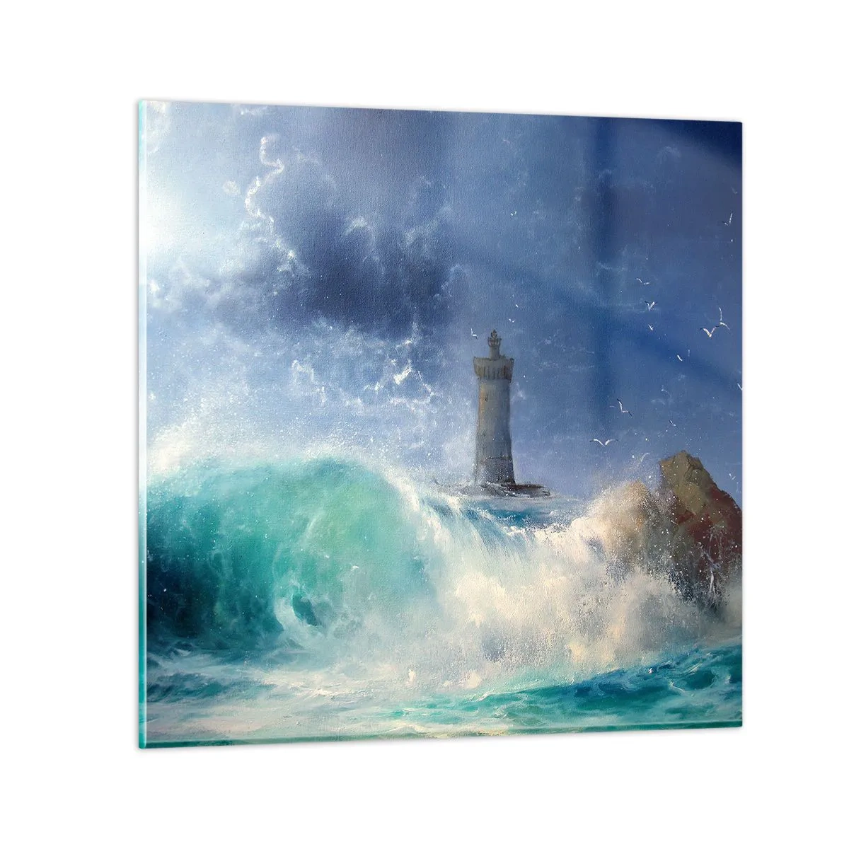 Glasbild - Bild auf glas - Auf der Hut vor den Elementen - 50x50 cm