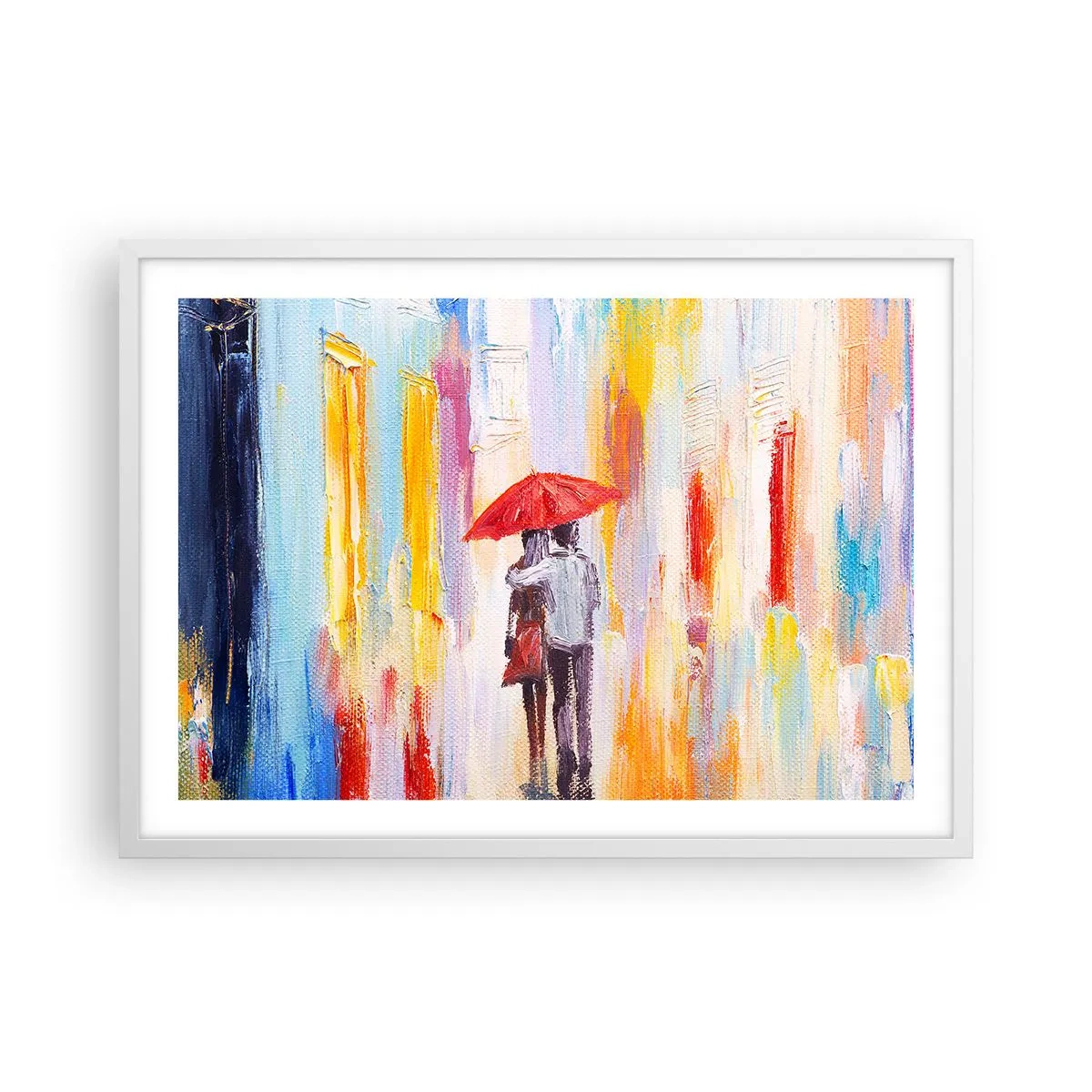 Poster in einem weißen Rahmen - Lass es weiter regnen - 70x50 cm