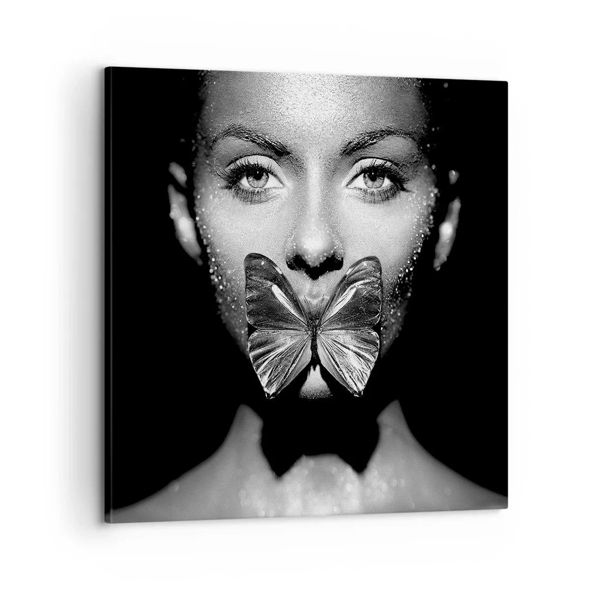 Bild auf Leinwand - Leinwandbild - Schmetterlingskuss - 60x60 cm