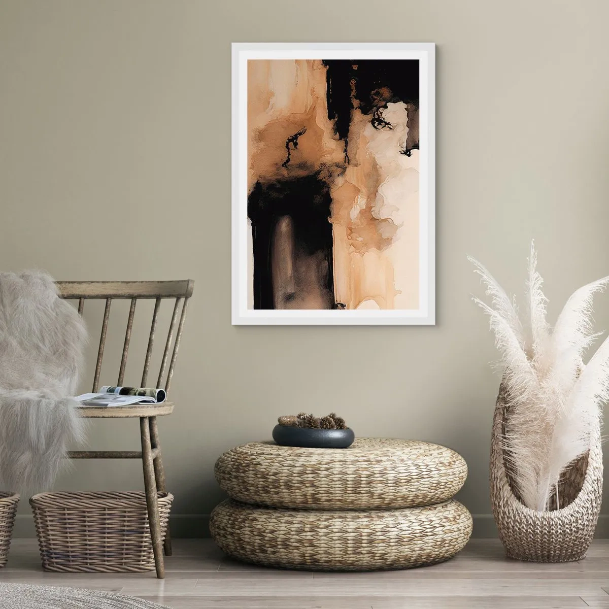 Poster in einem weißen Rahmen - Faszinierende Abstraktion - 70x100 cm