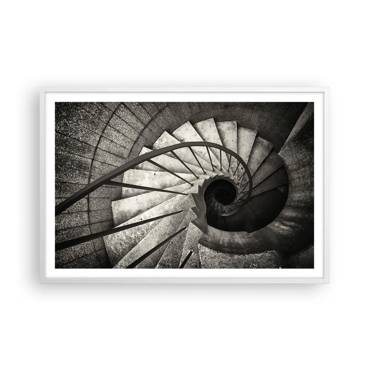 Poster in einem weißen Rahmen - Treppe hoch, Treppe runter - 91x61 cm