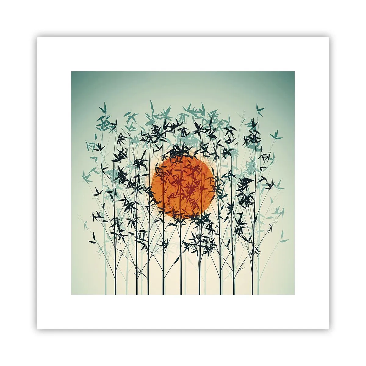 Poster - Japanische Sonne - 30x30 cm