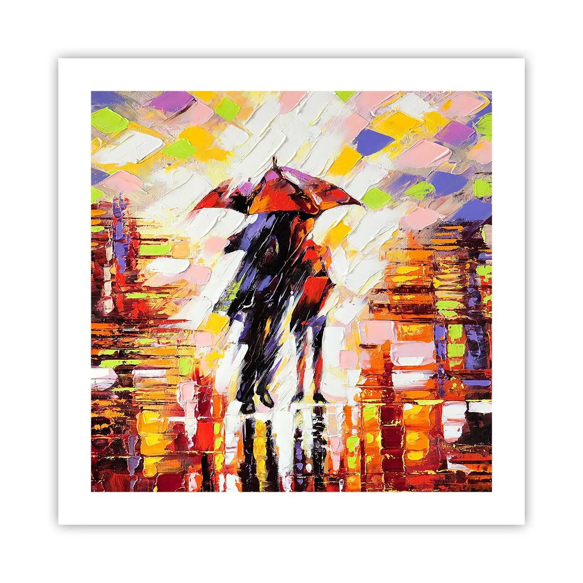 Poster - Gemeinsam durch die Nacht und den Regen - 50x50 cm