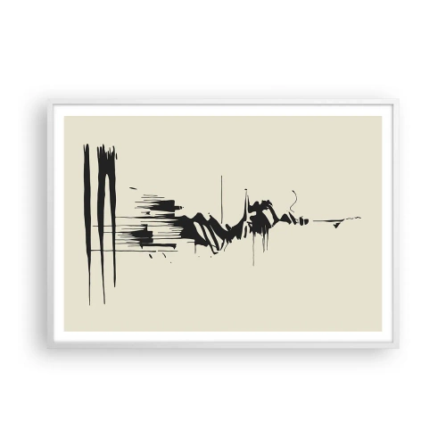 Poster in einem weißen Rahmen - Hastige Abstraktion - 100x70 cm