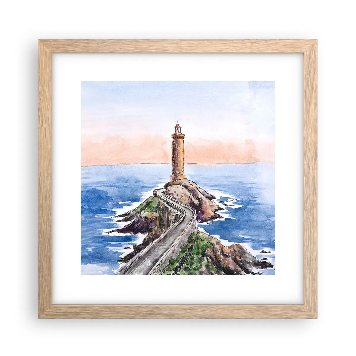 Poster in einem Rahmen aus heller Eiche - Dem Meer zugewandt - 30x30 cm