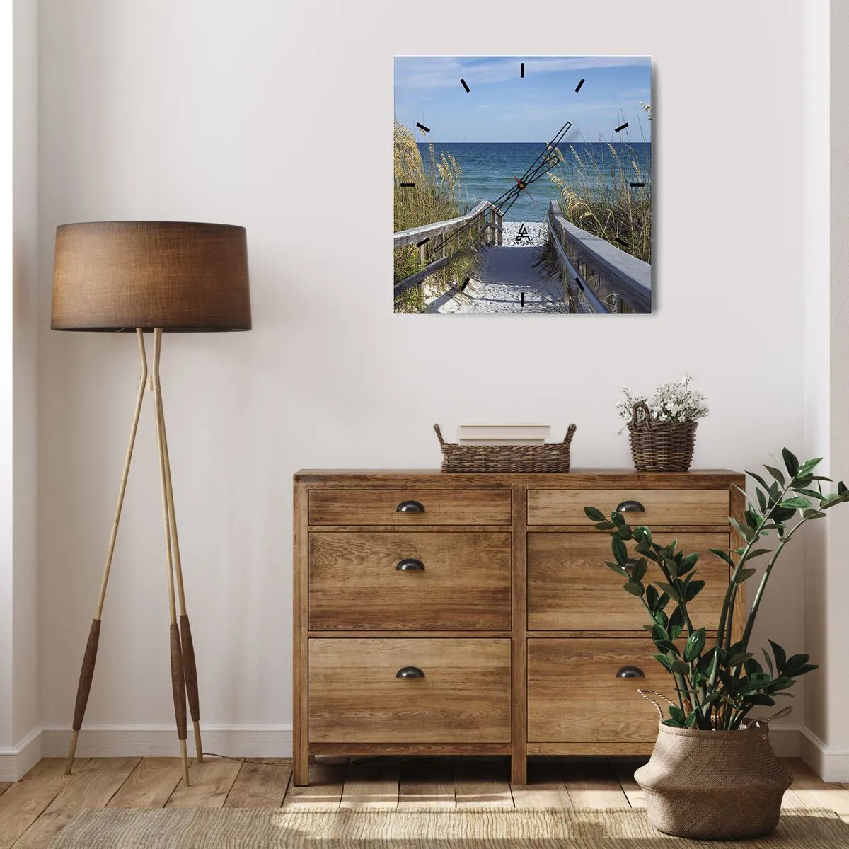 Wanduhr - Glasuhr - In der Sonne, im Wind - 40x40 cm