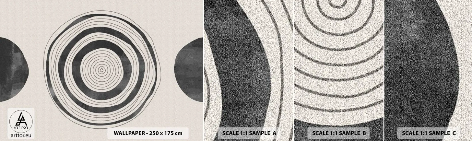 Fototapetenmuster Standard Eco - Wichtig ist, was dazwischen liegt - Räder, Minimalistisch, Zeitgenössisch - 100x30 cm