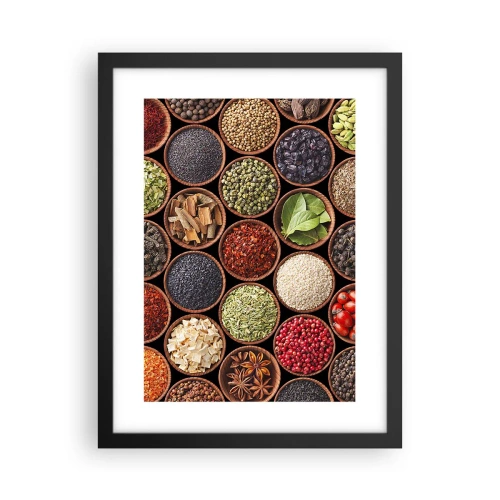 Poster in einem schwarzem Rahmen - Alle Aromen der Welt - 30x40 cm