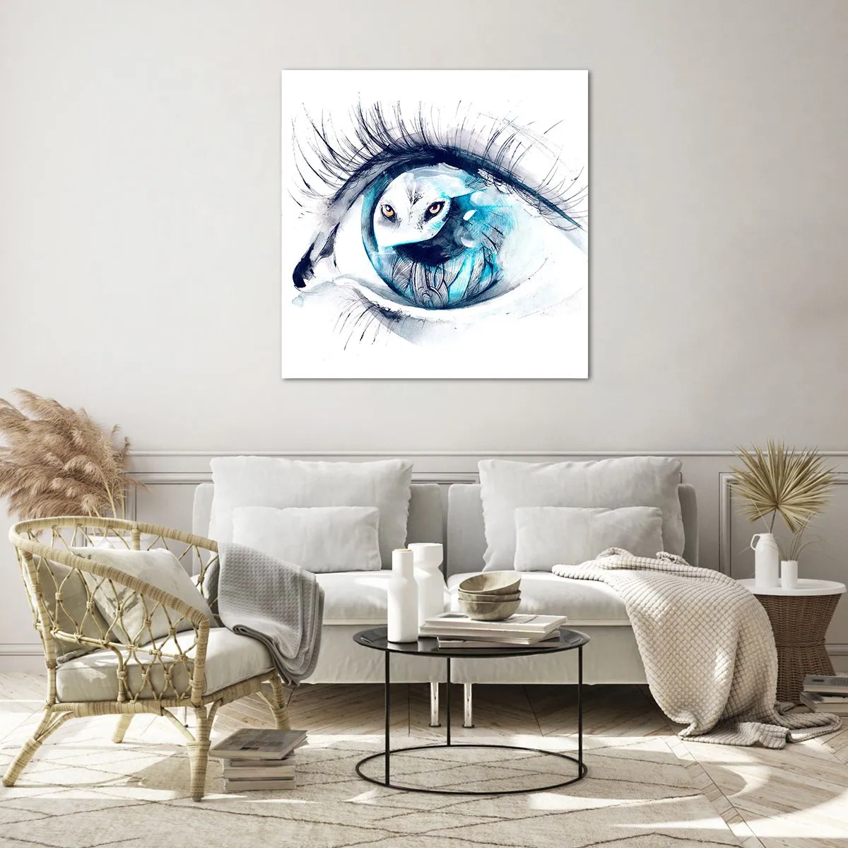 Glasbild - Bild auf glas - Auge in Auge mit Wildheit - 40x40 cm
