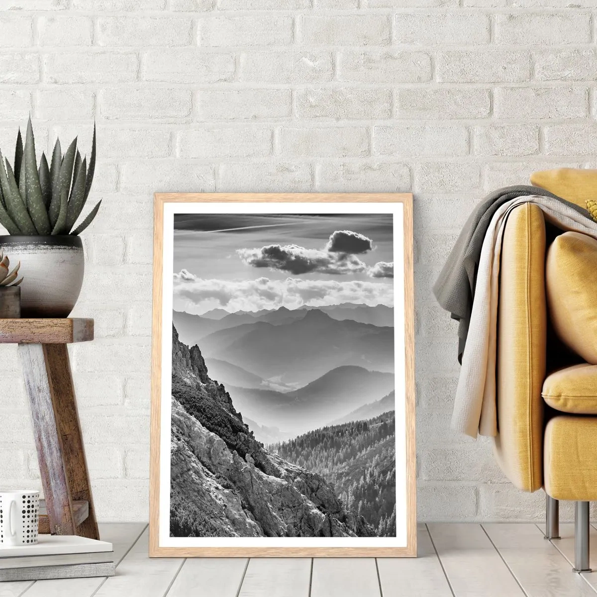 Poster in einem Rahmen aus heller Eiche - Bis zum Horizont - 50x70 cm