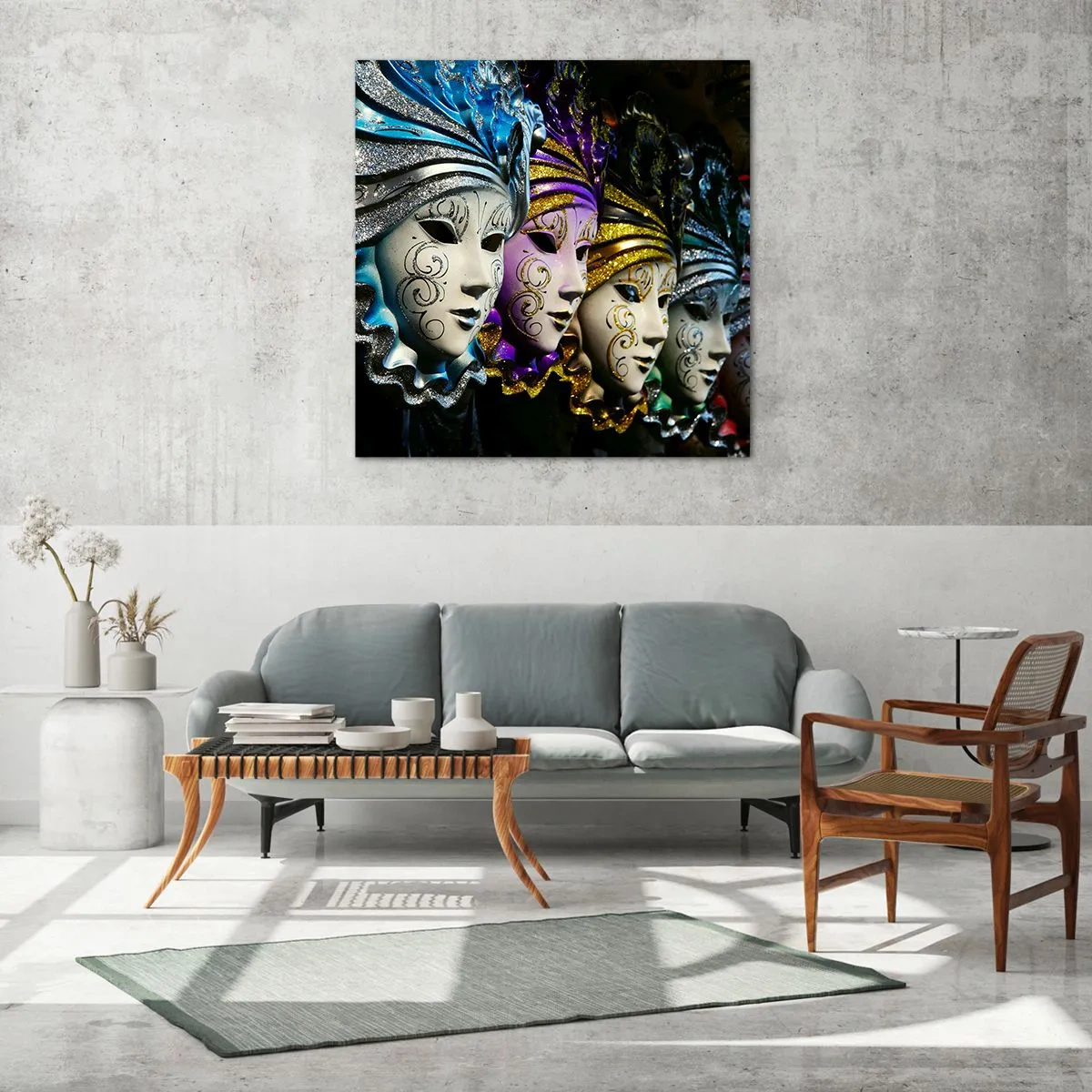 Glasbild - Bild auf glas - Geheimnis in Gold und Silber - 50x50 cm