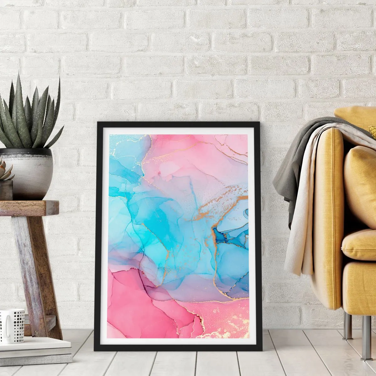 Poster in einem schwarzem Rahmen - Begegnung und Durchdringung - 40x50 cm