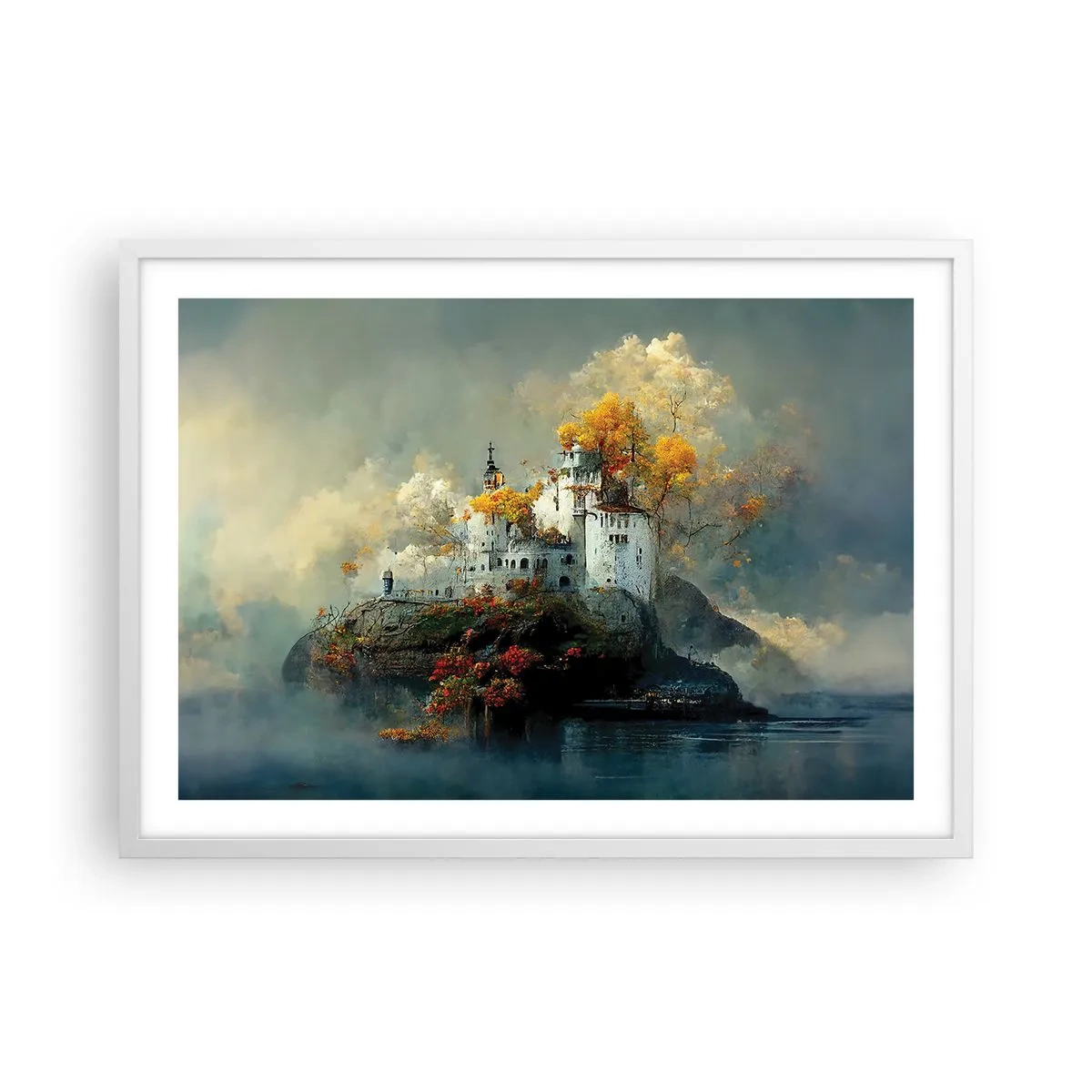 Poster in einem weißen Rahmen - Beginn einer romantischen Geschichte - 70x50 cm