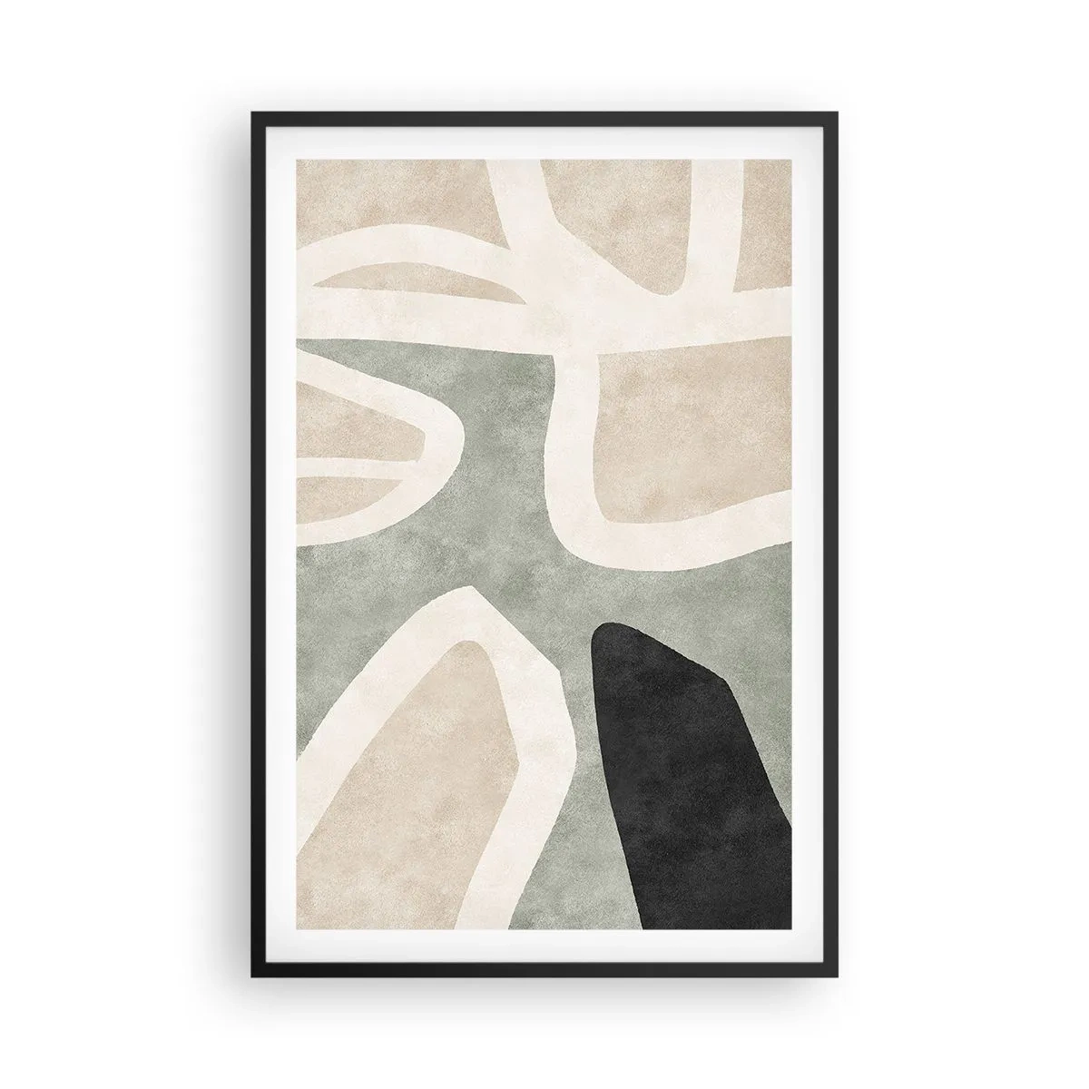 Poster in einem schwarzem Rahmen - Komposition mit schwarzem Motiv - 61x91 cm