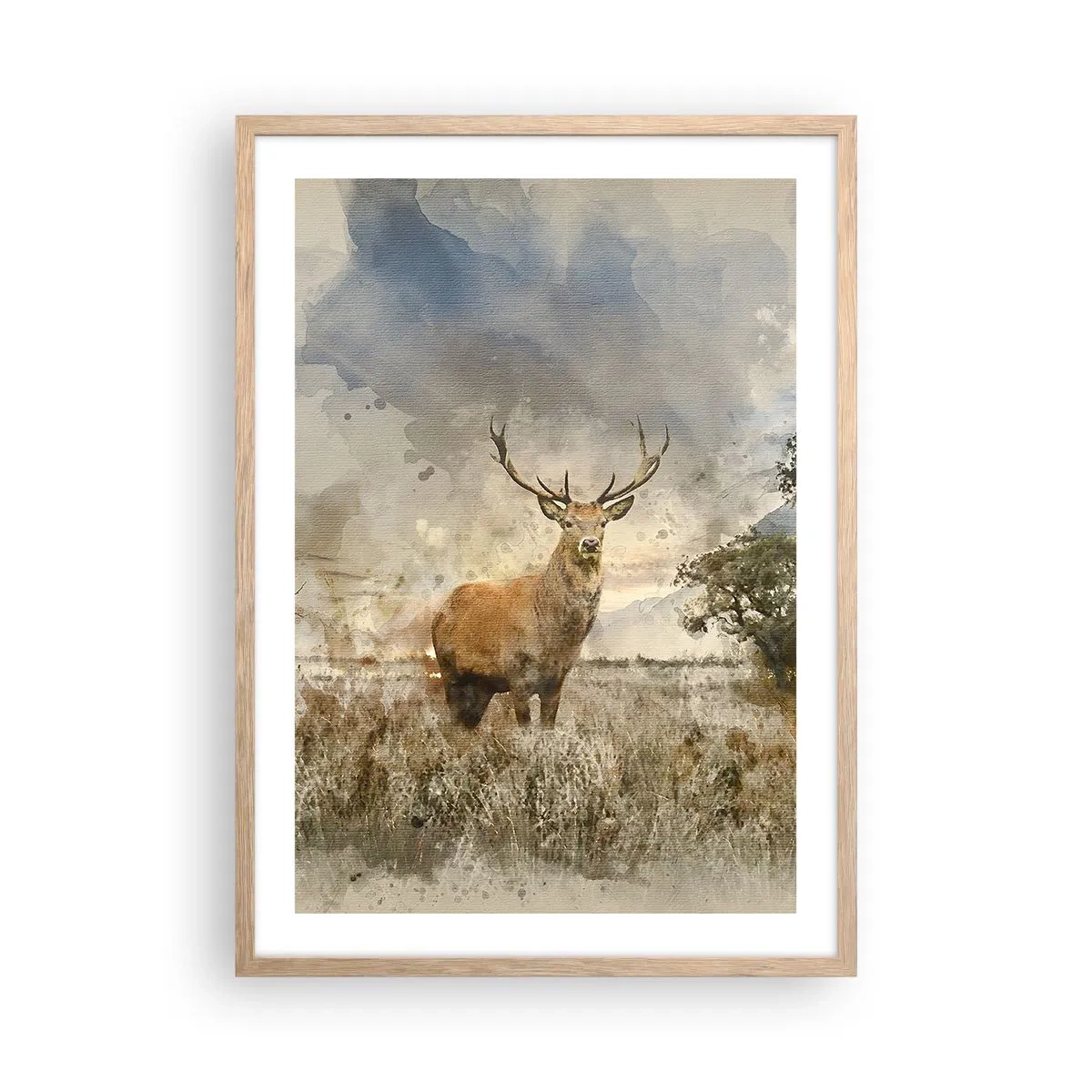 Poster in einem Rahmen aus heller Eiche - Würde – Stärke – Würde - 50x70 cm