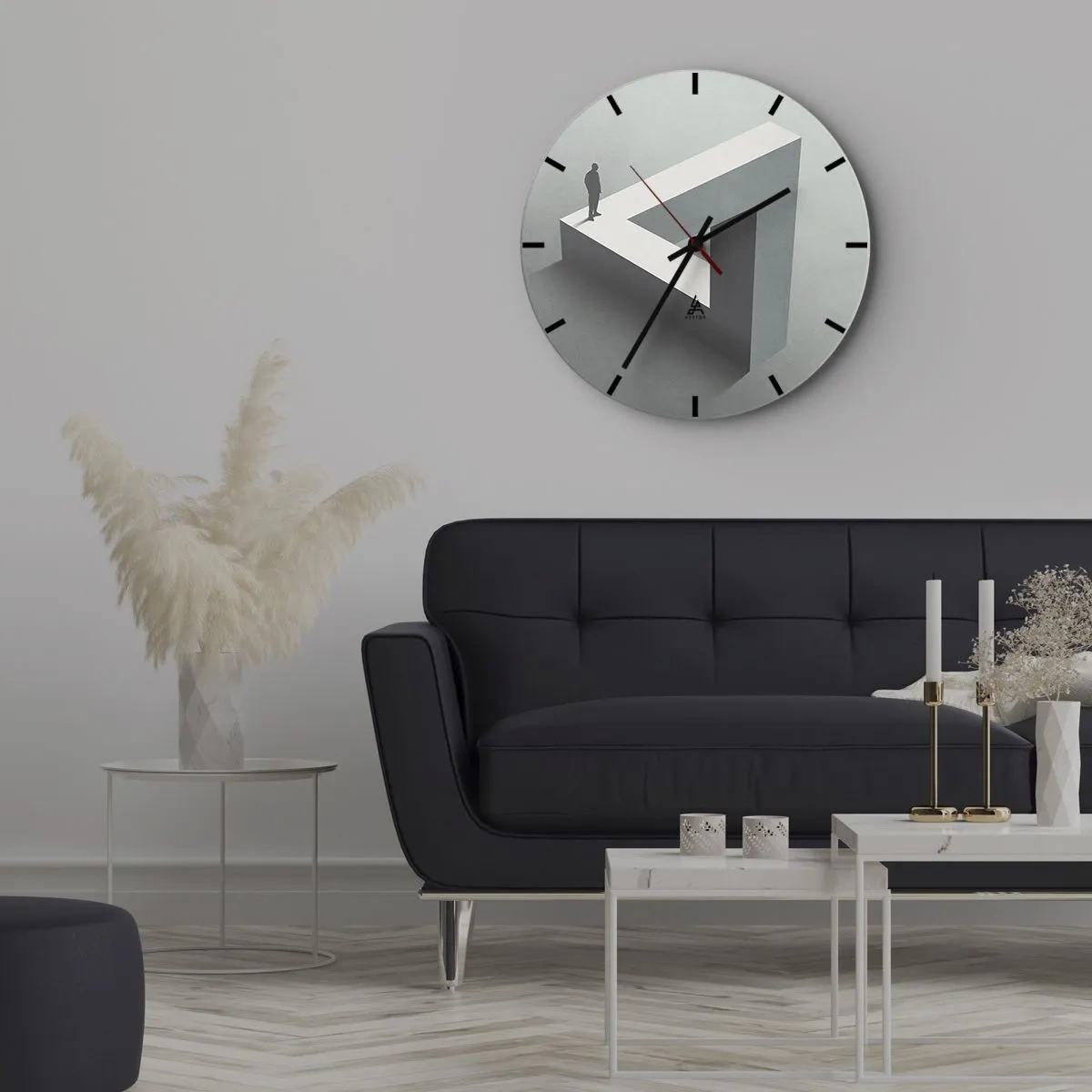 Wanduhr - Glasuhr - Es ist also doch möglich - 30x30 cm