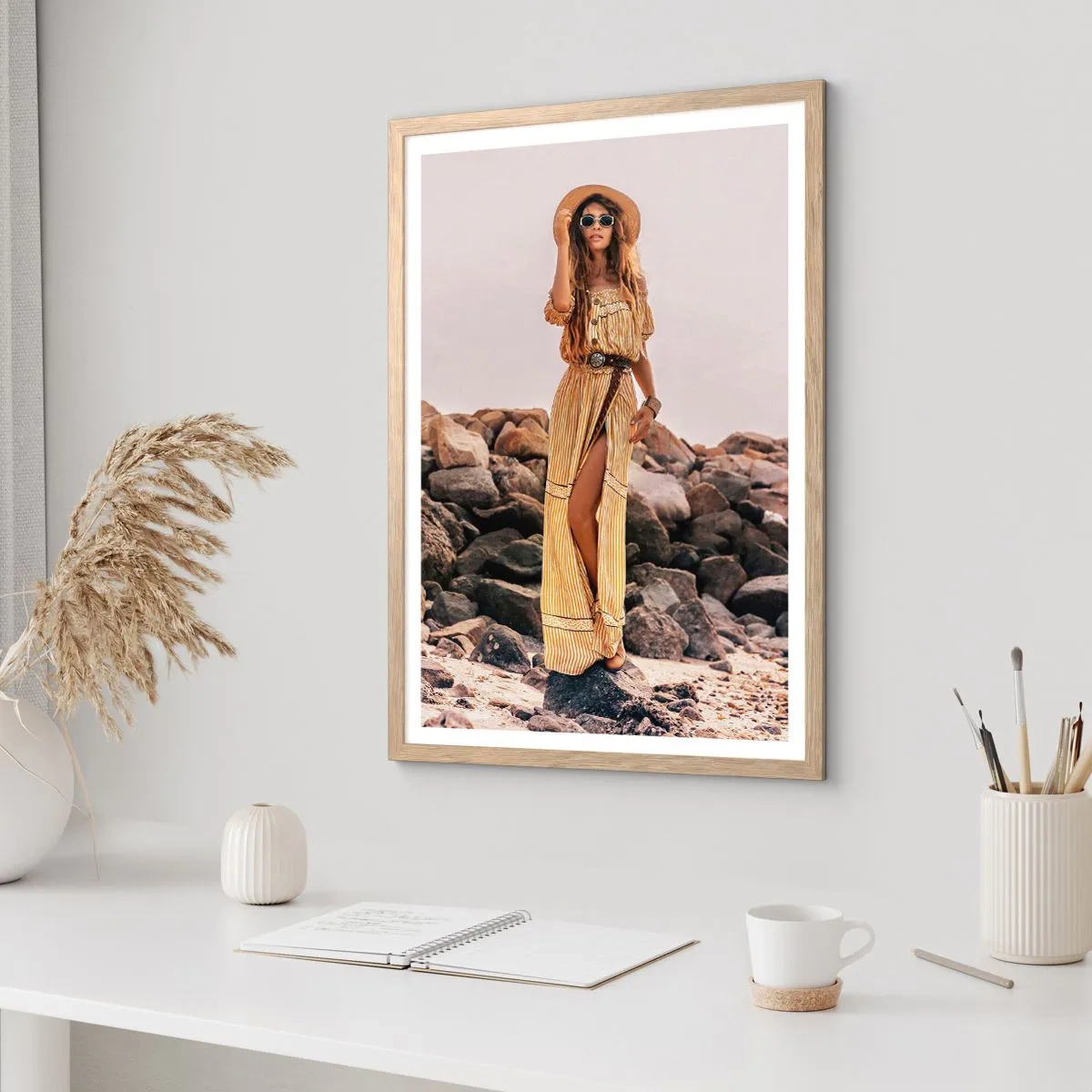 Poster in einem Rahmen aus heller Eiche - Die Magie der Steine - 40x50 cm