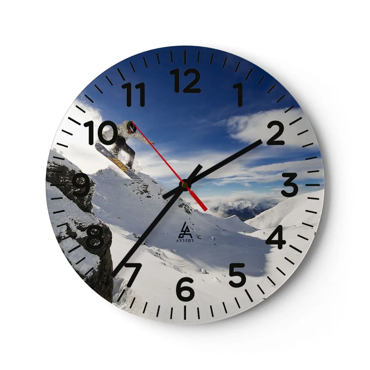 Wanduhr - Glasuhr - Freiheit ohne Grenzen - 40x40 cm