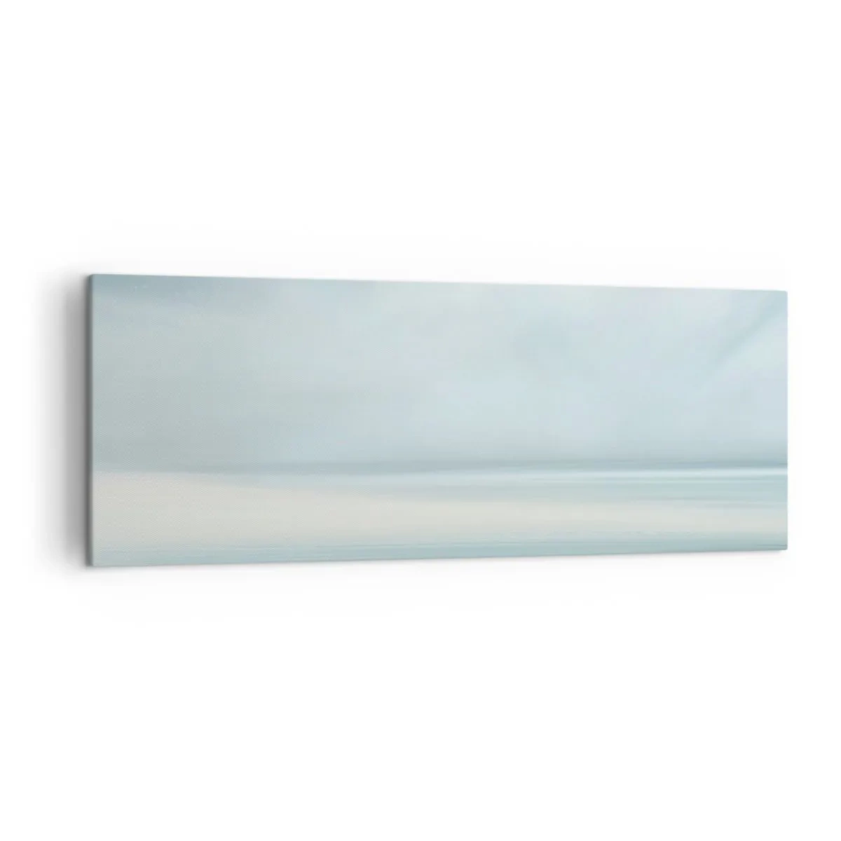 Bild auf Leinwand - Leinwandbild - Eine minimalistische Landschaft in zarten Blautönen - 140x50cm - Frieden bis zum Horizont - Moderne Wanddekoration für Wohnzimmer und Schlafzimmer ARTTOR