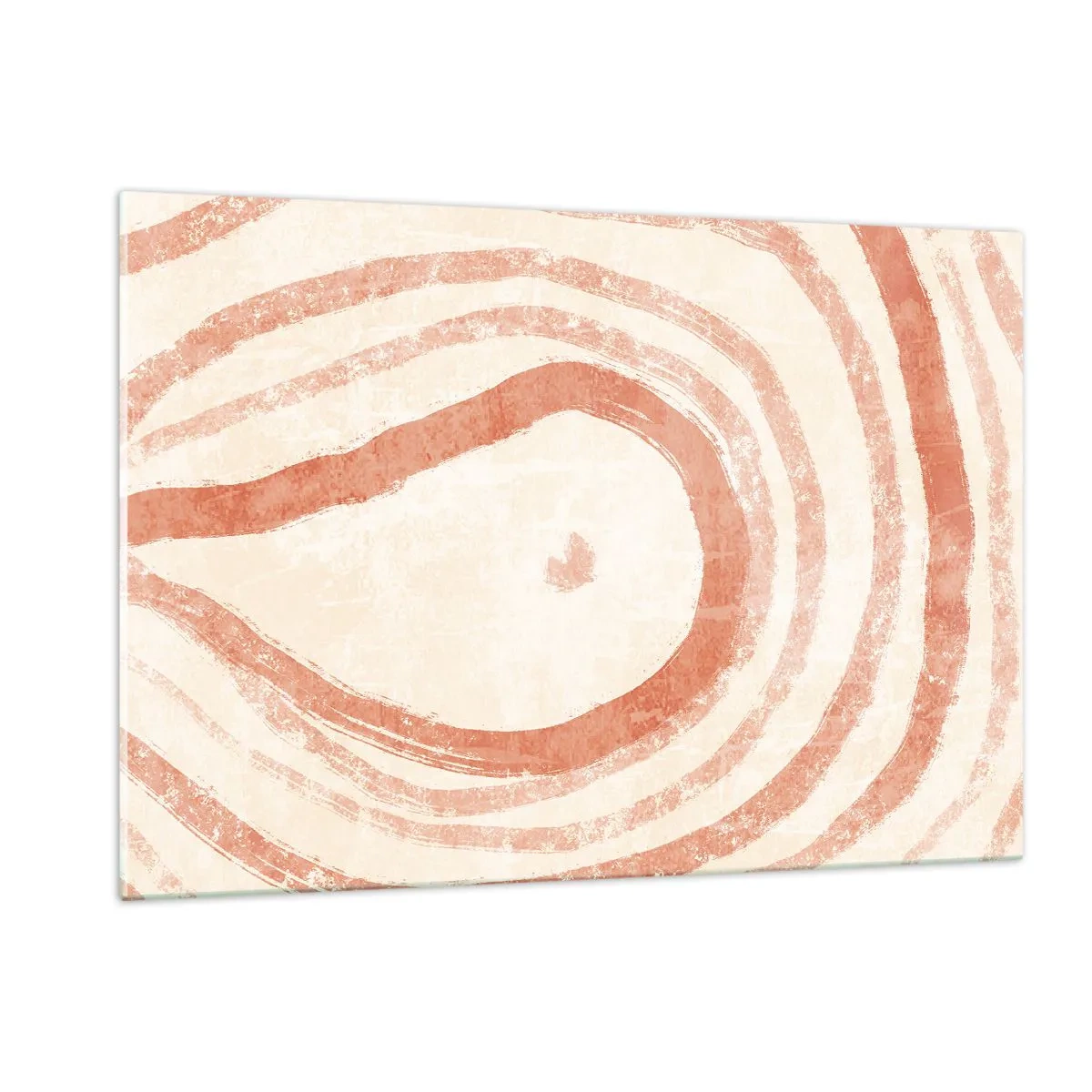 Glasbild - Bild auf glas - Abstrakte Korallenlinien in Form konzentrischer Kreise - 120x80cm - Korallenkreise – Komposition - Moderne Wanddekoration für Wohnzimmer und Schlafzimmer ARTTOR