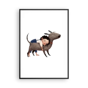 Poster in einem schwarzem Rahmen - Beste Freunde - 70x100 cm