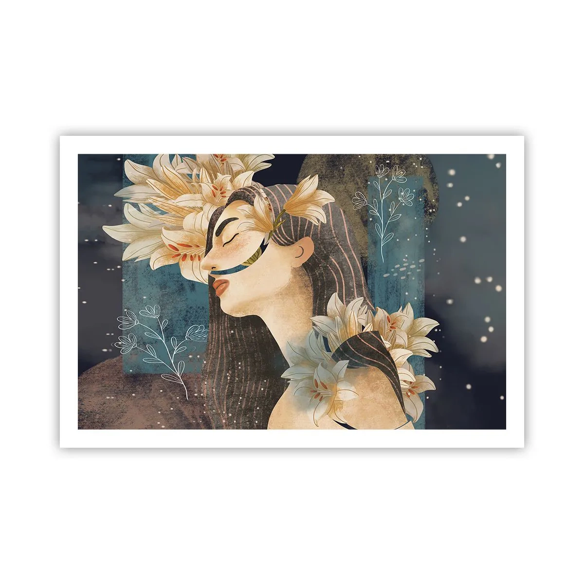 Poster - Ein Märchen über eine Prinzessin mit Lilien - 91x61 cm