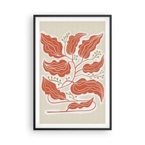 Poster in einem schwarzem Rahmen - Im Folkstil und korallenartig - 61x91 cm