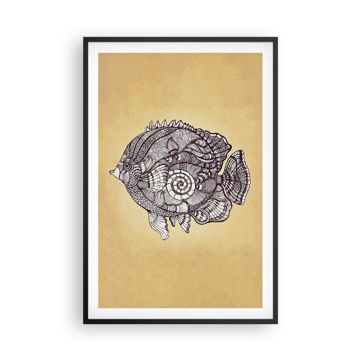 Poster in einem schwarzem Rahmen - Aus dem Ozean der Ornamente - 61x91 cm