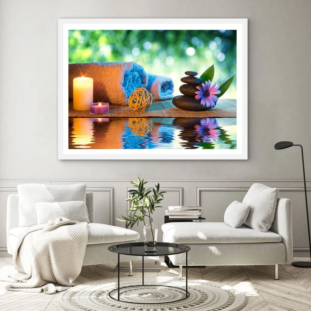 Poster in einem weißen Rahmen - Zeit für den Körper - 50x40 cm