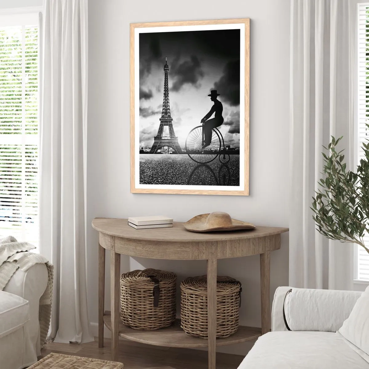 Poster in einem Rahmen aus heller Eiche - Sehnsucht nach Belle Epoque - 70x100 cm