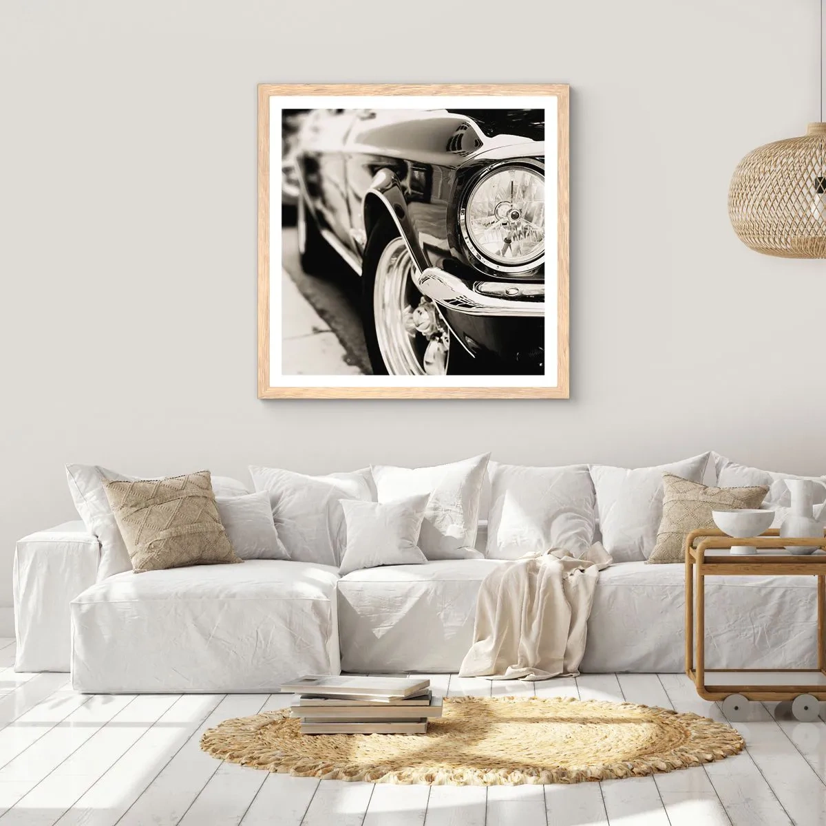 Poster in einem Rahmen aus heller Eiche - Dauerhafter Glanz - 40x40 cm