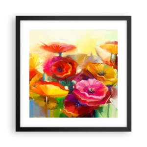 Poster in einem schwarzem Rahmen - Nicht nur rot - 40x40 cm