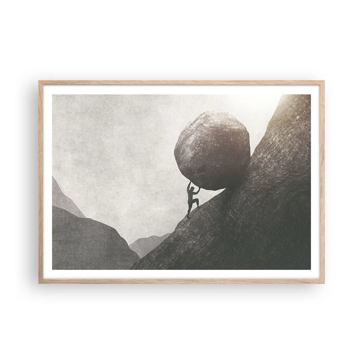 Poster in einem Rahmen aus heller Eiche - Ich glaube wider alle Hoffnung - 100x70 cm