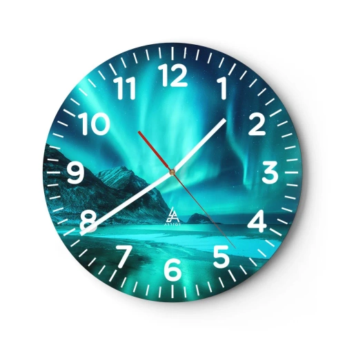 Wanduhr - Glasuhr - Wunder des Nordens - 40x40 cm